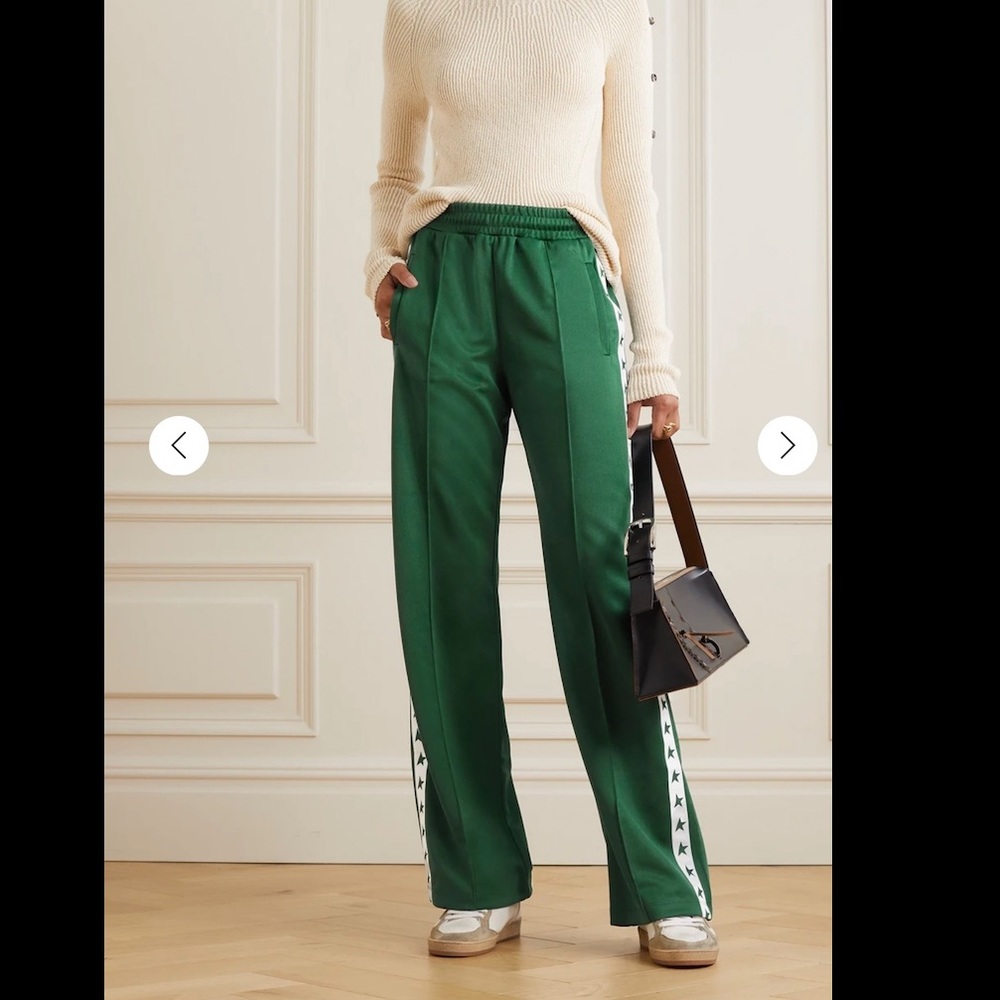 Golden Goose Striped Jersey Wide-Leg Track Pants